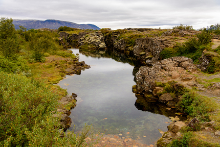 Thingvellir, a national park founded in 1930.の写真素材