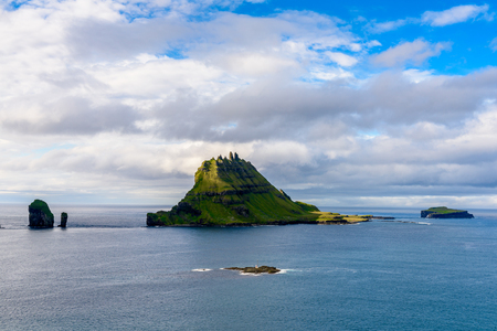 Bauatiful nature of the small rocks of the Faroe Islandsの写真素材