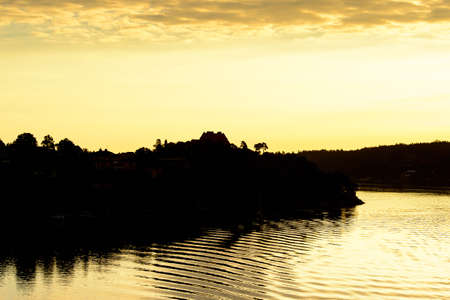 Sun rise over the Baltic sea in Swedenの写真素材