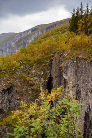 Voringfossen, the 83rd highest waterfall in Norwayの写真素材