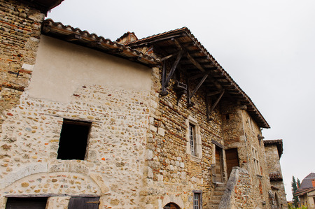 Old house of Perouges, France, a medieval walled town, a popular touristic attraction.のeditorial素材