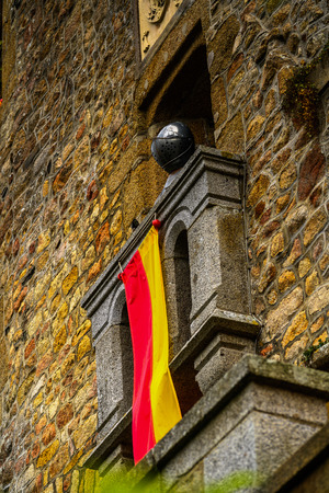 Knight armour on the territory of Le Mont Saint-Michel, an island commune in Normandy, France. UNESCO World Heritageのeditorial素材
