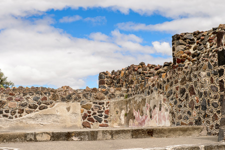 Ruins of Teotihuacan, site of many Mesoamerican pyramids built in the pre-Columbian Americas.の写真素材
