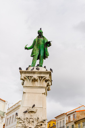 Joaquim Antonio Aguilar statue of the Historic center of Coimbra, Portugal. World Heritage site by UNESCO since 2013のeditorial素材