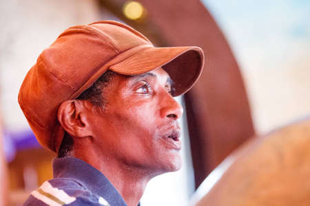 MADAGASCAR - JUNE 30, 2011: Portrait of an unidentified Madagascar market seller in Madagascar, June...