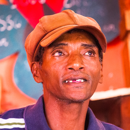 MADAGASCAR - JUNE 30, 2011: Portrait of an unidentified Madagascar market seller in Madagascar, June...