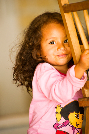 MADAGASCAR - JULY 5, 2011: Portrait of an unidentifiedcute little girl in Madagascar, July 5, 2011. Children of Madagascar suffer of poverty due to the unstable situation.のeditorial素材