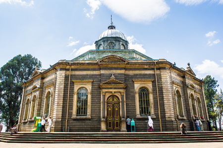ADDIS ABABA, ETHIOPIA - SEP 29, 2011: St. George's Cathedral, Addis Ababa, Ethiopia. One of the places of interest in the cityのeditorial素材