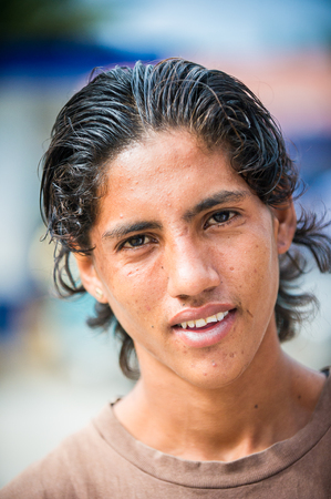 SAN JOSE, COSTA RICA - JAN 6, 2012: Unidentified Costa Rican young man portrait. 65.8% of Costa Rican people belong to the White (Castizo) ethnic groupのeditorial素材