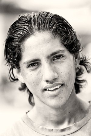 SAN JOSE, COSTA RICA - JAN 6, 2012: Unidentified Costa Rican young man portrait. 65.8% of Costa Rican people belong to the White (Castizo) ethnic groupのeditorial素材