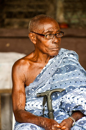 ACCRA, GHANA - MARCH 4, 2012: Unidentified Ghanaian man portrait in Ghana. People of Ghana suffer of poverty due to the unstable economic situationのeditorial素材