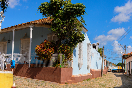 TRINIDAD, CUBA - SEP 7, 2017: Typical house of Trinidad, Cuba. UNESCO World Heritageのeditorial素材