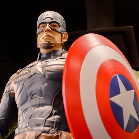 LAS VEGAS, NV, USA - SEP 20, 2017: Chris Evans as the Captain America at the  Avengers Station...