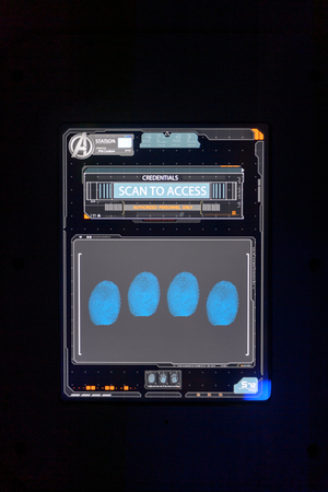 LAS VEGAS, NV, USA - SEP 20, 2017: Fingertip sensor Avengers Station complex in Las Vegas.のeditorial素材