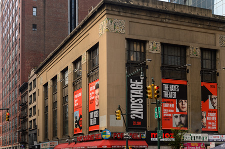 NEW YORK, USA - SEP 16, 2017: Cafe on Manhattan, New York City, United States of Americaのeditorial素材