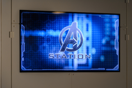 LAS VEGAS, NV, USA - SEP 20, 2017: The Marvel  Avengers logo Station complex in Las Vegas.のeditorial素材