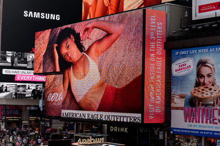 NEW YORK, USA - SEP 16, 2017: Architecture of Times Square, Manhattan, New York City, United States of Americaのeditorial素材