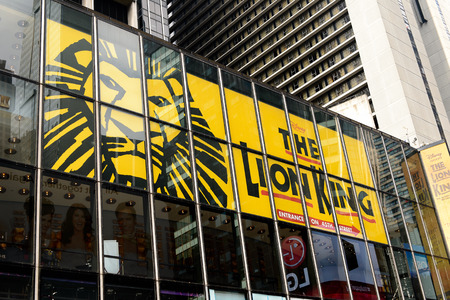 NEW YORK, USA - SEP 16, 2017:Lion King poster, Manhattan, New York City, United States of Americaのeditorial素材