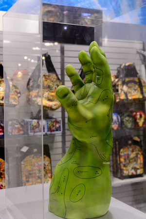 LAS VEGAS, NV, USA - SEP 20, 2017: Hulk's hand at the Avengers Station complex in Las Vegas.のeditorial素材