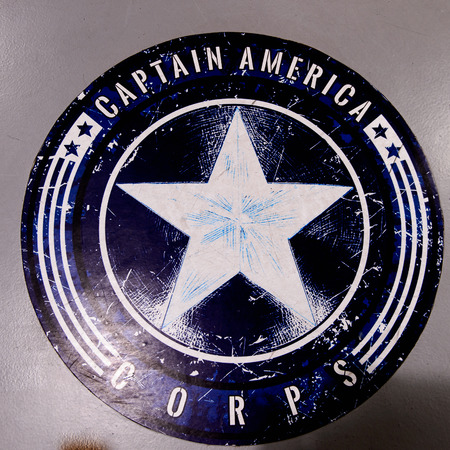 LAS VEGAS, NV, USA - SEP 20, 2017: Captain America Logo at the  Avengers Station complex in Las Vegas.のeditorial素材