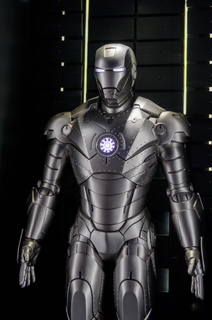 LAS VEGAS, NV, USA - SEP 20, 2017: Prototype for the War Machine at the  Tony Stark base at the Avengers experience in Las Vegas.のeditorial素材