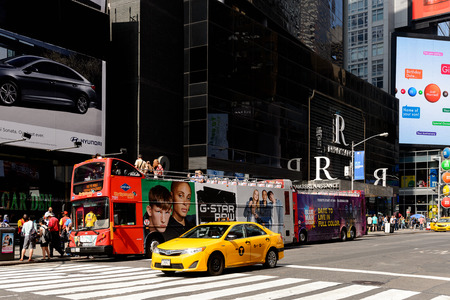 NEW YORK, USA - SEP 16, 2017: Ttraffic on Manhattan, New York City, United States of America