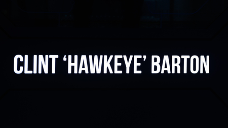 LAS VEGAS, NV, USA - SEP 20, 2017: Inscription Clint Hawkeye Barton at the Avengers Station complex in Las Vegas.のeditorial素材
