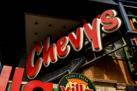 NEW YORK, USA - SEP 16, 2017: Cafe Chevy's on Manhattan, New York City, United States of Americaのeditorial素材