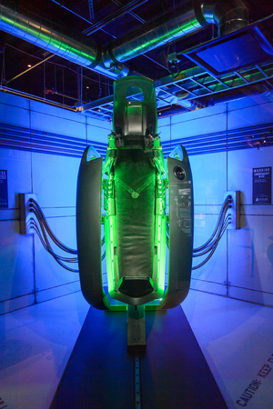 LAS VEGAS, NV, USA - SEP 20, 2017: Captain America creation box  at the  Avengers Station complex in Las Vegas.のeditorial素材