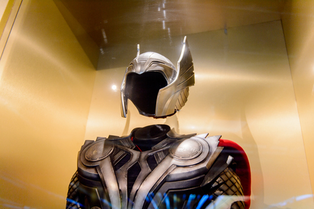 LAS VEGAS, NV, USA - SEP 20, 2017: Thor's helmet at the Avengers Station complex in Las Vegas.のeditorial素材