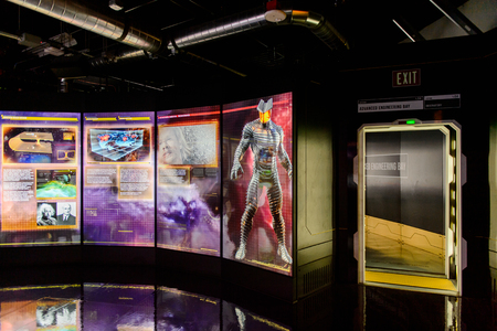 LAS VEGAS, NV, USA - SEP 20, 2017: Screen in the Thor room at the Avengers Station complex in Las Vegas.のeditorial素材