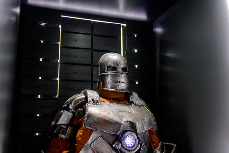 LAS VEGAS, NV, USA - SEP 20, 2017: Original prototype for the Iron Man costume at the Tony Stark...