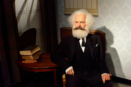 VIENNA, AUSTRIA - OCT 4, 2017: Karl Marx,a German philosopher, economist, political theorist, sociologist, journalist and revolutionary socialist, Madame Tussauds wax museum in Vienna.のeditorial素材