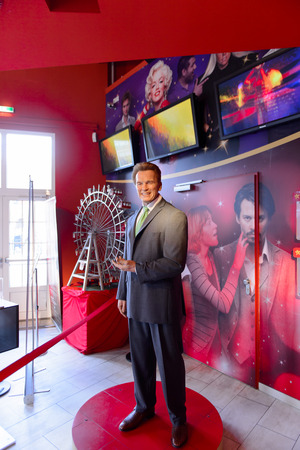 VIENNA, AUSTRIA - OCT 4, 2017: Arnold Schwarzenegger, Austrian actor, former California governor,  Madame Tussauds wax museum in Vienna.のeditorial素材