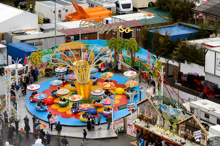 MUNICH, GERMANY - OCT 2, 2017: Unidentified people visit the Octoberfest,  the world's largest festivalのeditorial素材