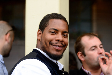 MUNICH, GERMANY - OCT 2, 2017: Unidentified man at the Octoberfest,  the world's largest festivalのeditorial素材