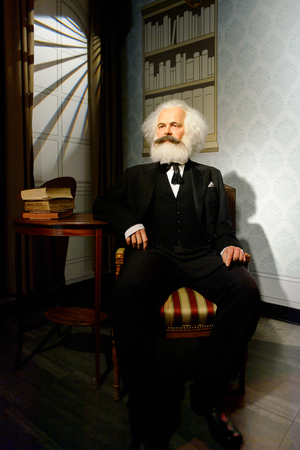 VIENNA, AUSTRIA - OCT 4, 2017: Karl Marx,a German philosopher, economist, political theorist, sociologist, journalist and revolutionary socialist, Madame Tussauds wax museum in Vienna.のeditorial素材