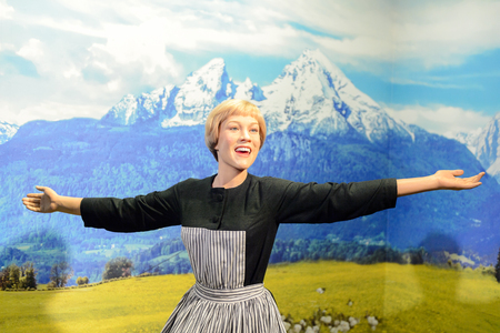 VIENNA, AUSTRIA - OCT 4, 2017: Julie Andrews as Maria von Trapp from the Sound of Music, Madame Tussauds wax museum in Vienna.のeditorial素材