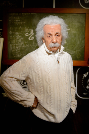 VIENNA, AUSTRIA - OCT 4, 2017:  Albert Einstein, theoretical physicist, Madame Tussauds wax museum in Vienna.のeditorial素材