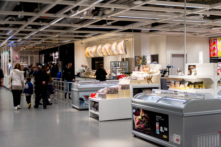 LUGANO, SWITZERLAND -NOV 4, 2017: Interior of the IKEA shop in Lugano, Switzerland. The company was found in Sweden in 1943のeditorial素材