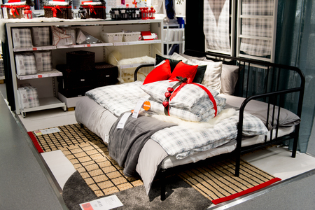 LUGANO, SWITZERLAND -NOV 4, 2017: Interior of the IKEA shop in Lugano, Switzerland. The company was found in Sweden in 1943のeditorial素材