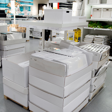 LUGANO, SWITZERLAND -NOV 4, 2017: Interior of the IKEA shop in Lugano, Switzerland. The company was...
