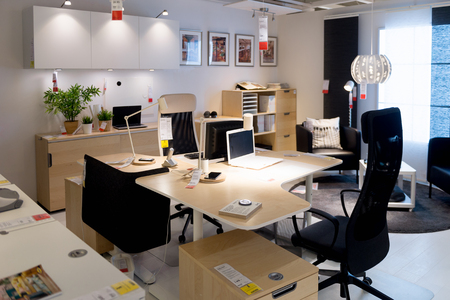 LUGANO, SWITZERLAND -NOV 4, 2017: Interior of the IKEA shop in Lugano, Switzerland. The company was found in Sweden in 1943のeditorial素材
