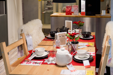 LUGANO, SWITZERLAND -NOV 4, 2017: Interior of the IKEA shop in Lugano, Switzerland. The company was found in Sweden in 1943のeditorial素材