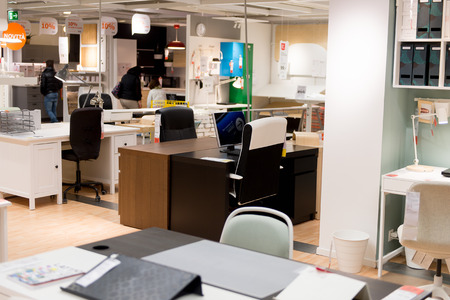 LUGANO, SWITZERLAND -NOV 4, 2017: Interior of the IKEA shop in Lugano, Switzerland. The company was found in Sweden in 1943のeditorial素材