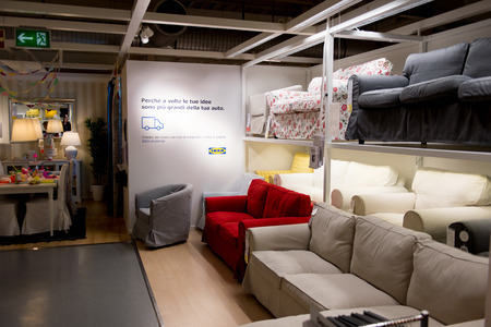 LUGANO, SWITZERLAND -NOV 4, 2017: Interior of the IKEA shop in Lugano, Switzerland. The company was found in Sweden in 1943のeditorial素材