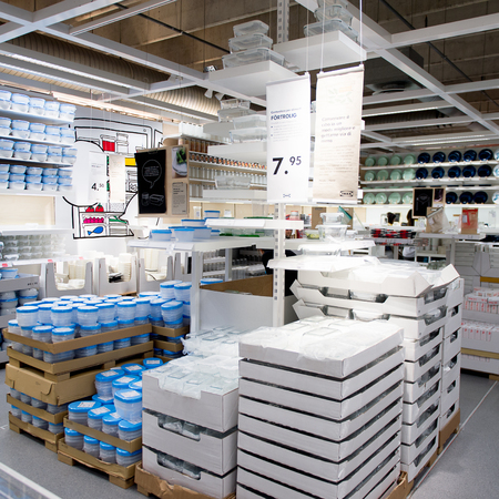 LUGANO, SWITZERLAND -NOV 4, 2017: Kitchen area of the IKEA shop in Lugano, Switzerland. The company was found in Sweden in 1943のeditorial素材