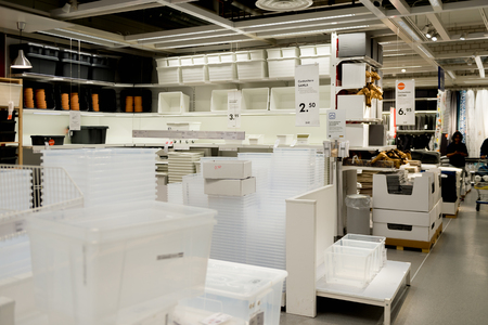 LUGANO, SWITZERLAND -NOV 4, 2017: Interior of the IKEA shop in Lugano, Switzerland. The company was found in Sweden in 1943のeditorial素材