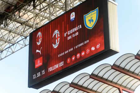 MILAN - OCT 7, 2018:  Milan - Chievo. Giuseppe Meazza or San Siro stadium. Serie A.のeditorial素材
