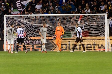 UDINE, ITALY - OCT 6, 2018: Udinese - Juventus. Dacia Arena stadium. Serie A TIMのeditorial素材